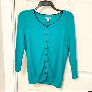 Lightweight 3/4 sleeve retro style knit cardigan